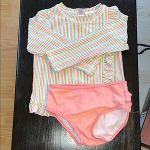 Ruffle Butts striped 2 piece swimmers 3T